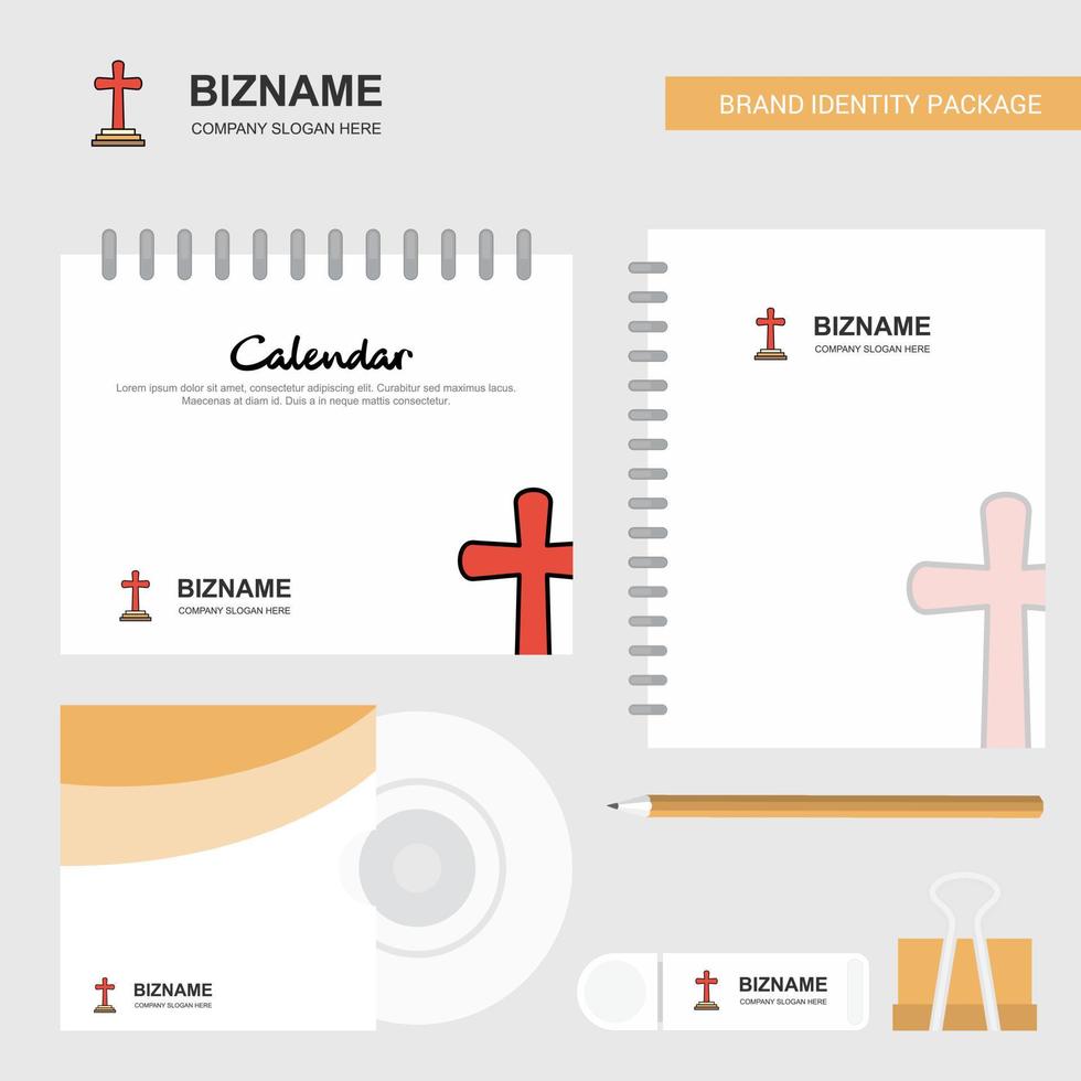 Grave Logo Calendar Template CD Cover Diary and USB Brand Stationary Package Design Vector Template
