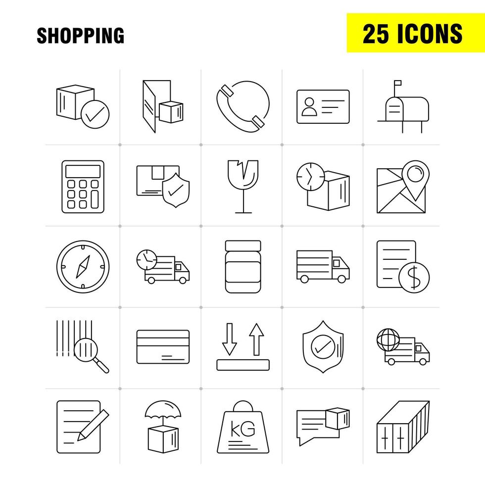 Shopping Line Icon for Web Print and Mobile UXUI Kit Such as Bottle Health Shipping Delivery World Transport Map Delivery Pictogram Pack Vector