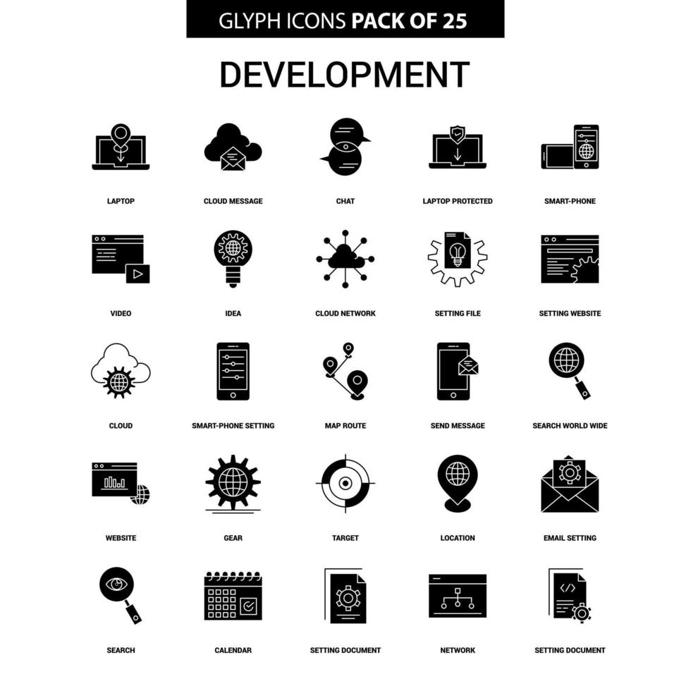 Development Glyph Vector Icon set