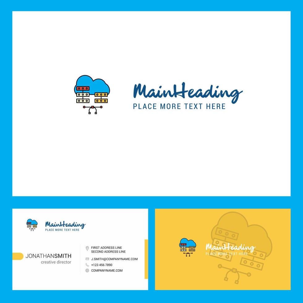 Network communication Logo design with Tagline Front and Back Busienss Card Template Vector Creative Design