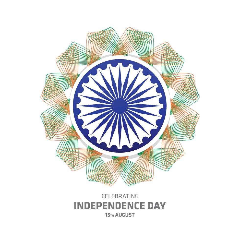 India independence day card with creative design and typography vector