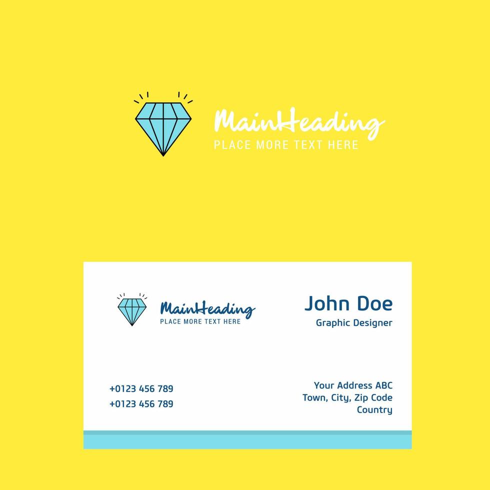 Diamond logo Design with business card template Elegant corporate identity Vector