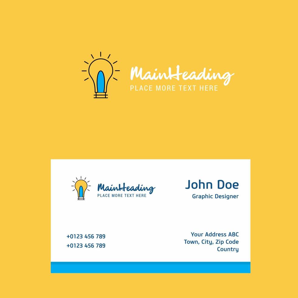 Idea logo Design with business card template Elegant corporate identity Vector