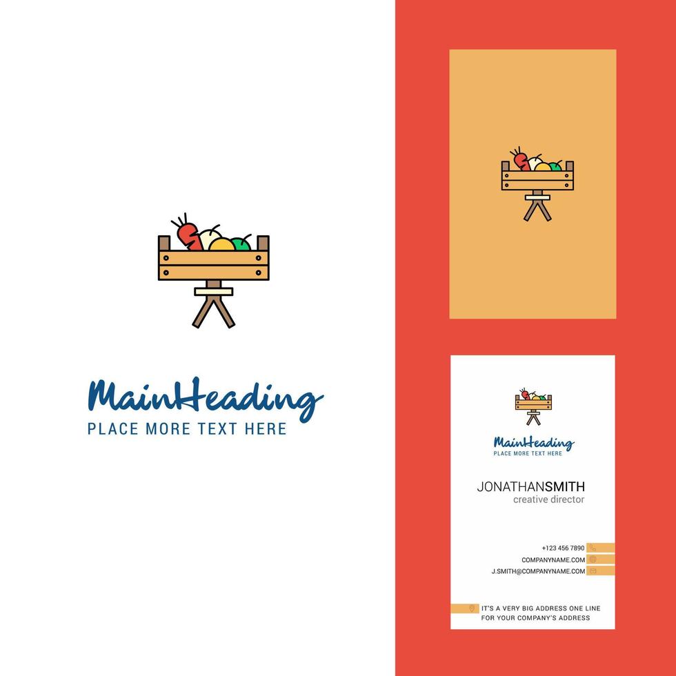 Vegetable basket Creative Logo and business card vertical Design Vector
