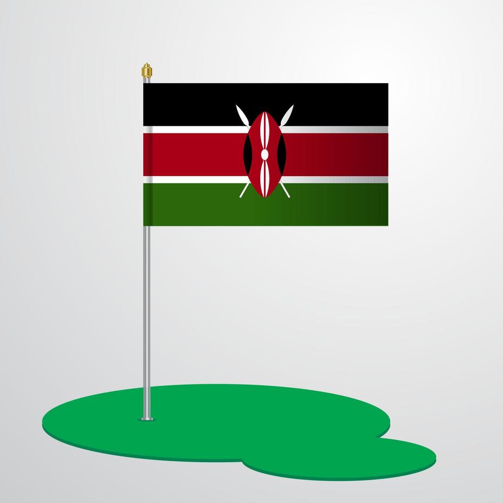 Kenya Flag Pole vector