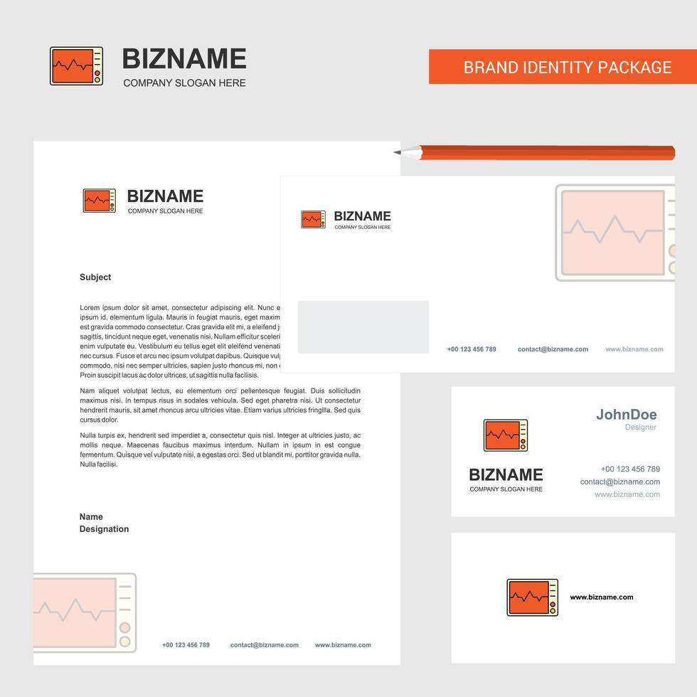 ECG Business Letterhead Envelope and visiting Card Design vector template
