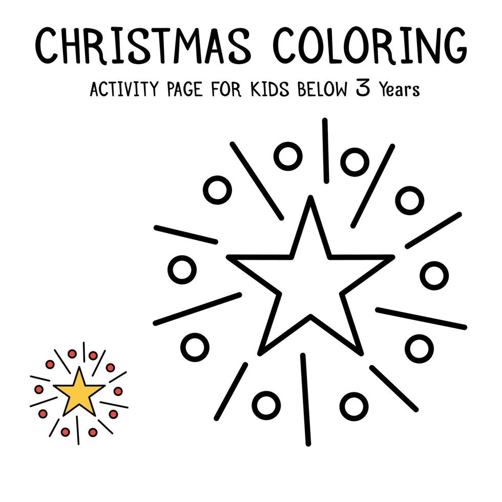 Libro de actividades navideñas para colorear para niños menores de 3 años vector