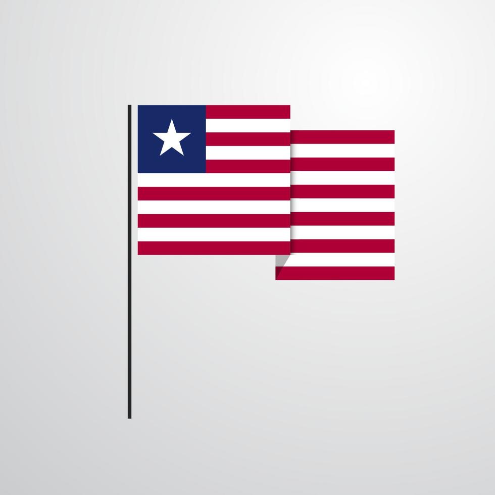 vector de diseño de bandera ondeante de liberia