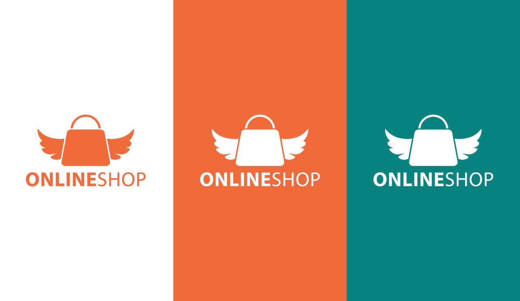 online shop logo simple design idea vector