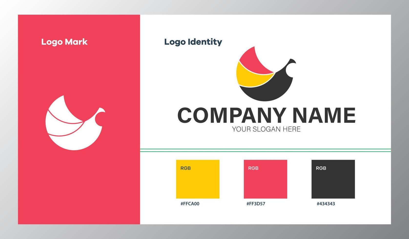 abstract geometric company logo with color guide vector