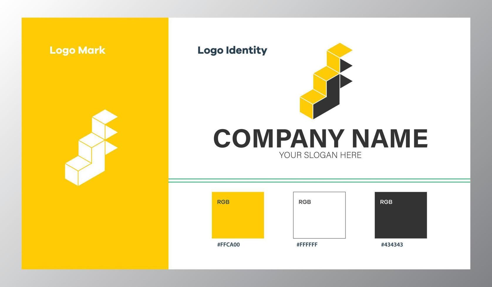 logotipo de empresa geométrico abstracto con guía de color vector