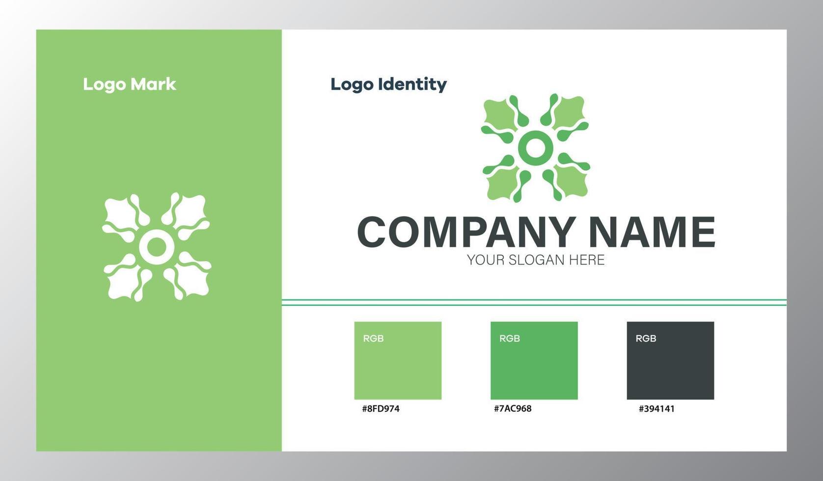 abstract geometric company logo with color guide vector