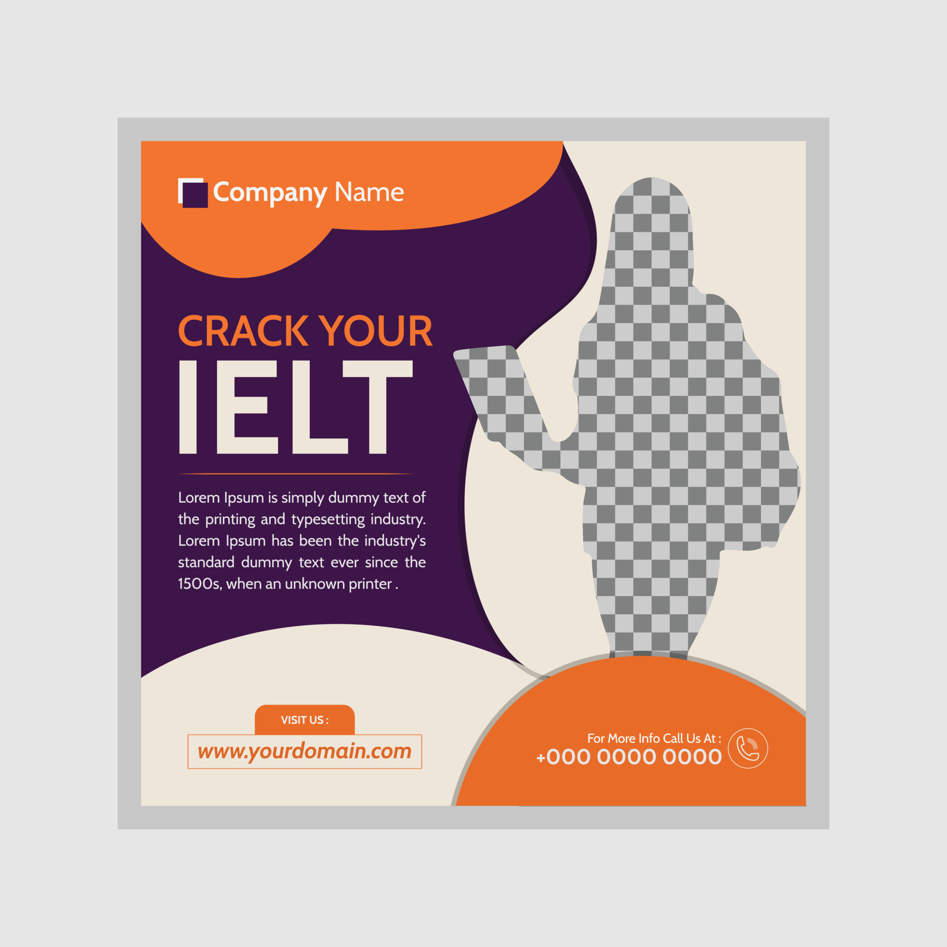 English learning Institute online admission social media post design