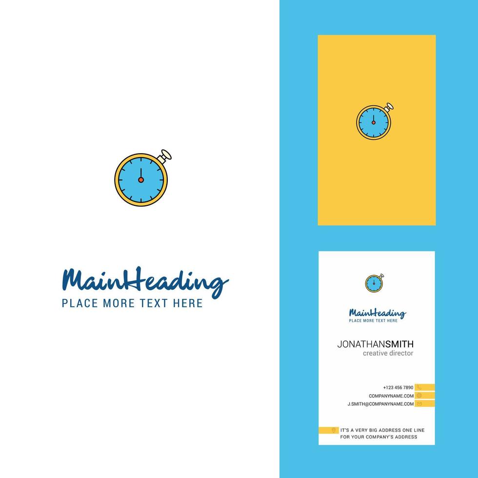 Stopwatch Creative Logo and business card vertical Design Vector