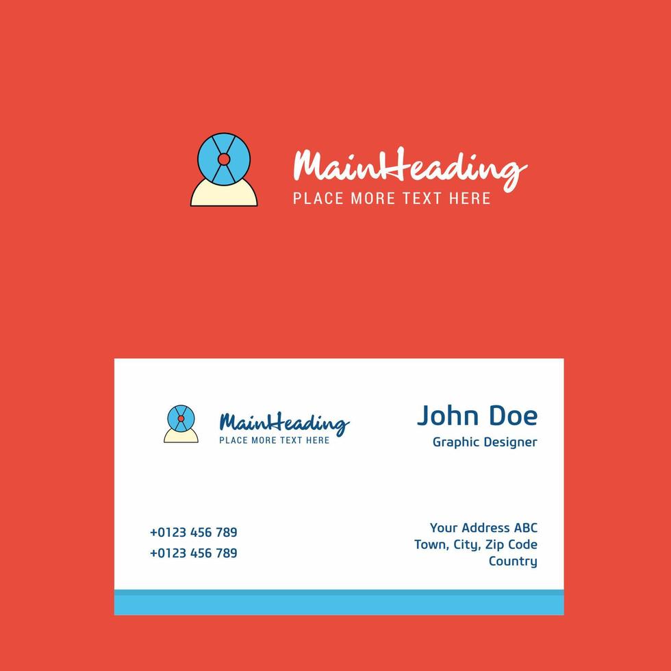 Disk avatar logo Design with business card template Elegant corporate identity Vector