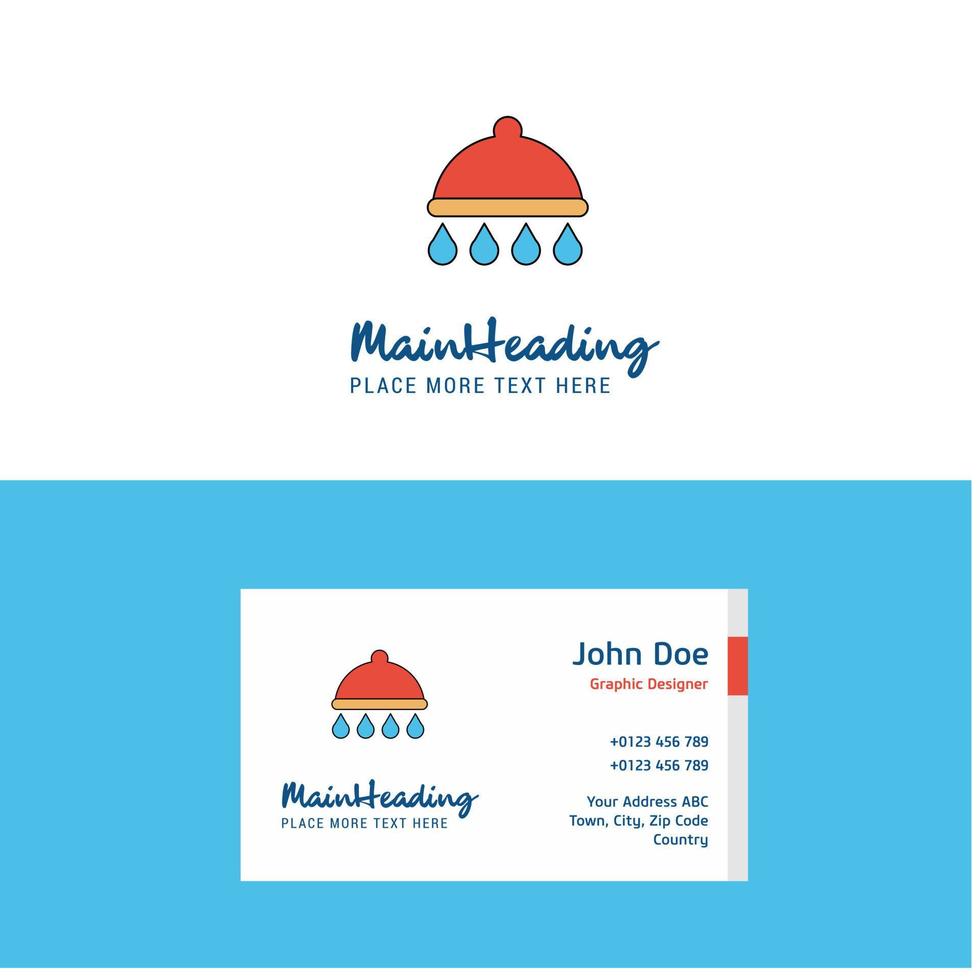 logotipo de ducha plana y plantilla de tarjeta de visita diseño de logotipo de concepto de negocio vector