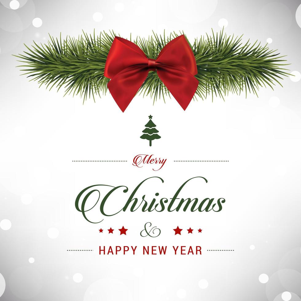 Christmas greetings card design with white background vector