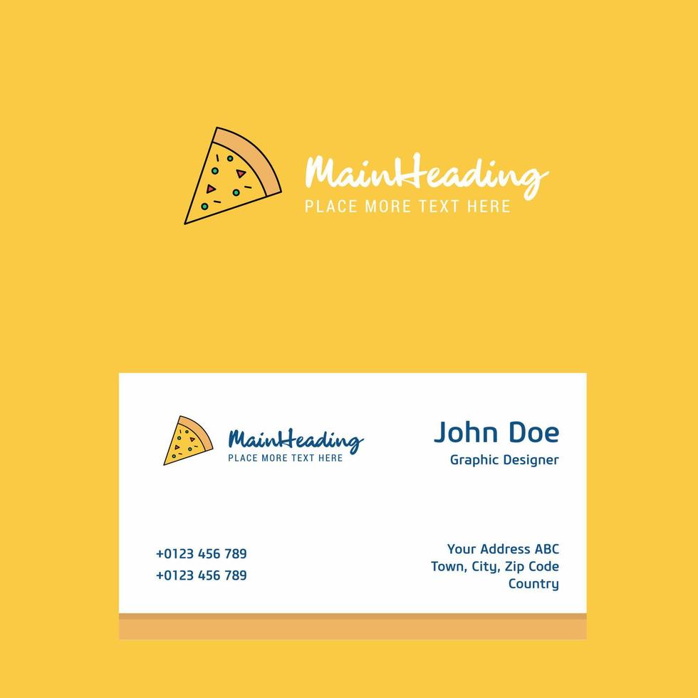 Pizza logo Design with business card template Elegant corporate identity Vector