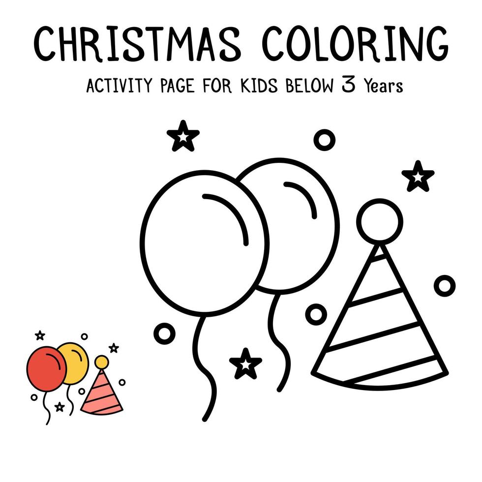 Libro de actividades navideñas para colorear para niños menores de 3 años vector