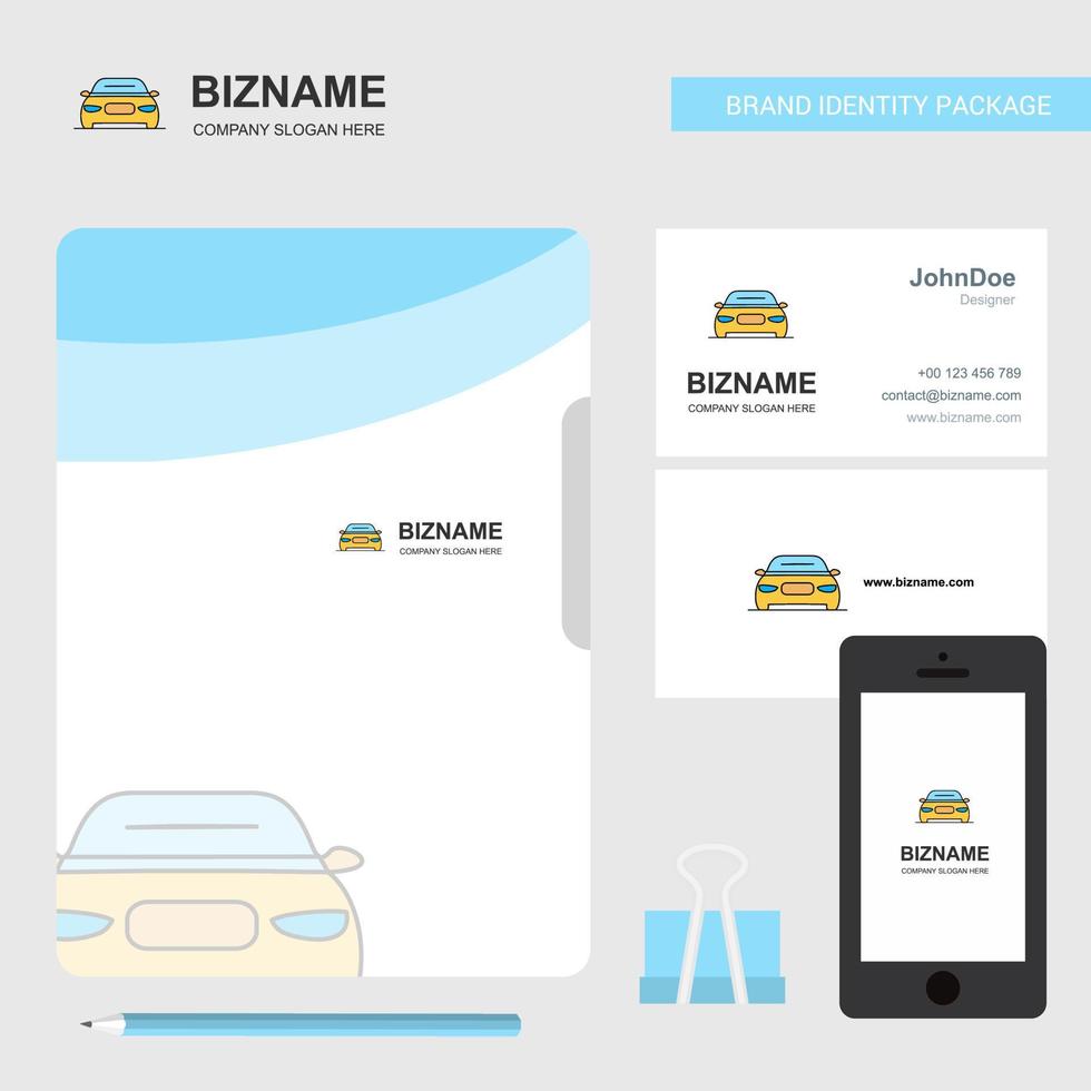 Car Business Logo File Cover Visiting Card and Mobile App Design Vector Illustration