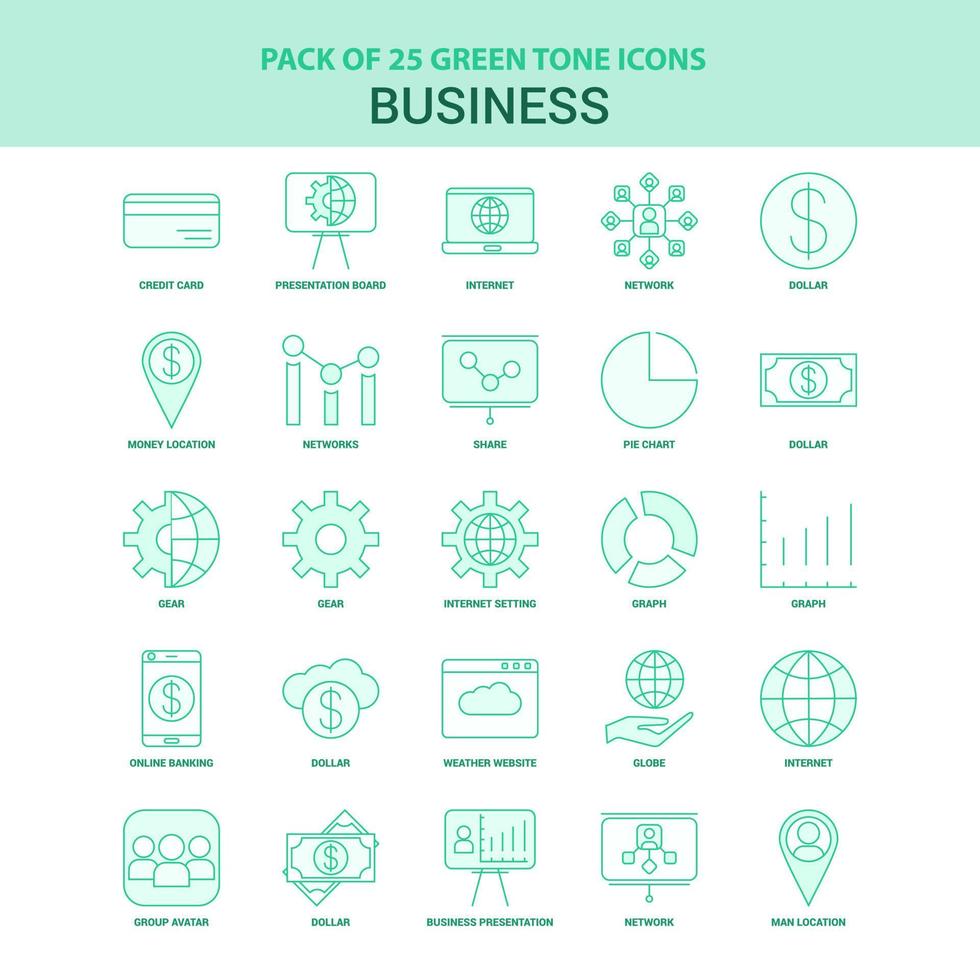 25 Green Business Icon set vector
