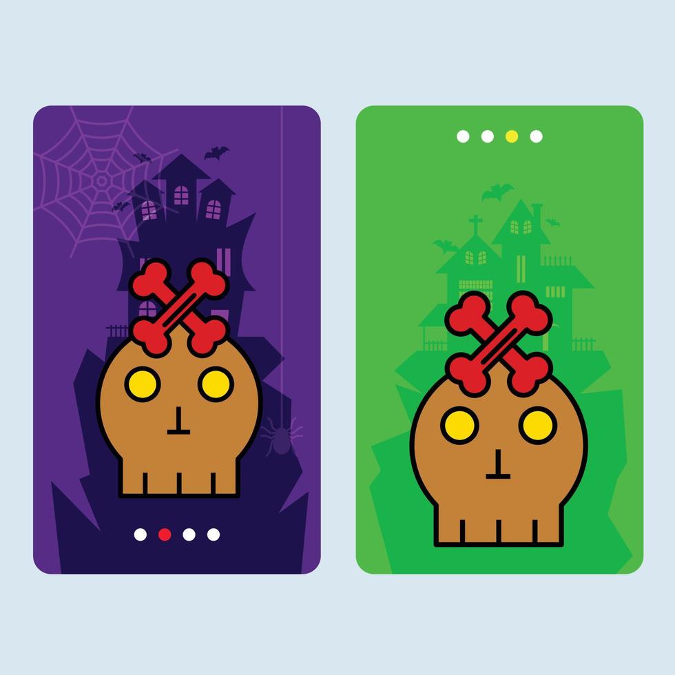 Happy Halloween invitation design with skull vector