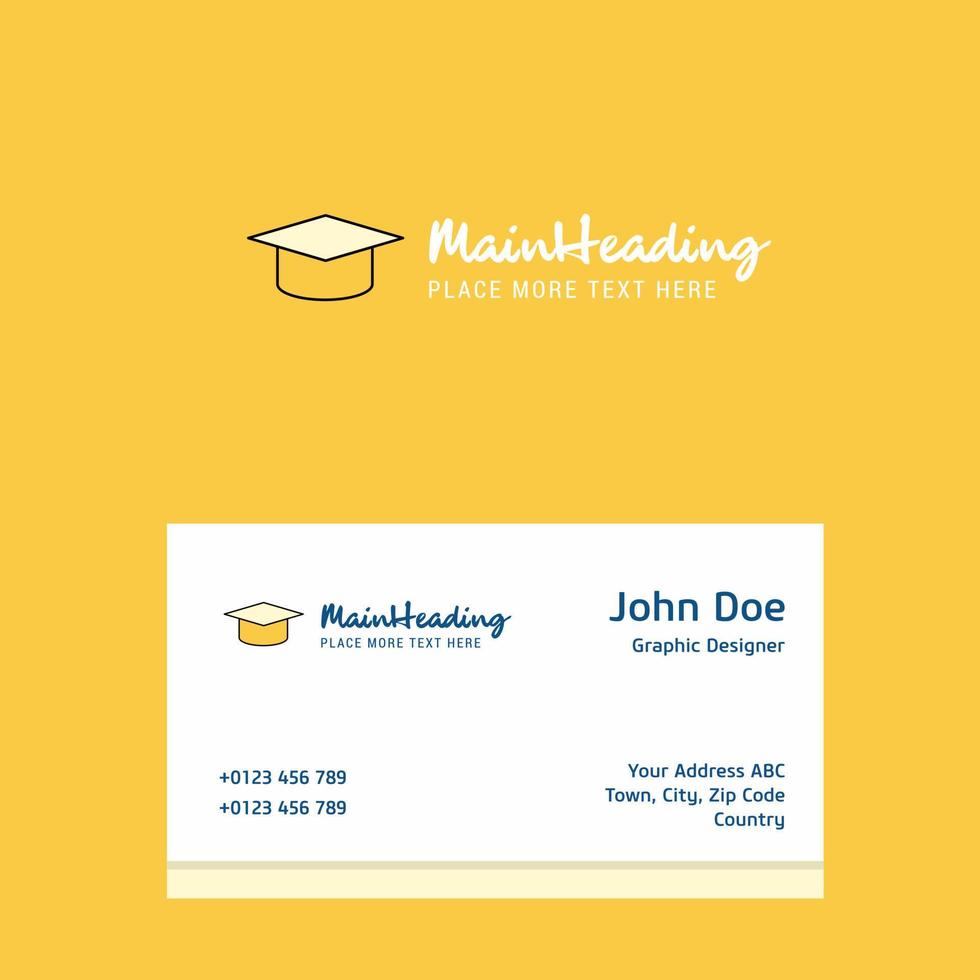 Convocation cap logo Design with business card template Elegant corporate identity Vector