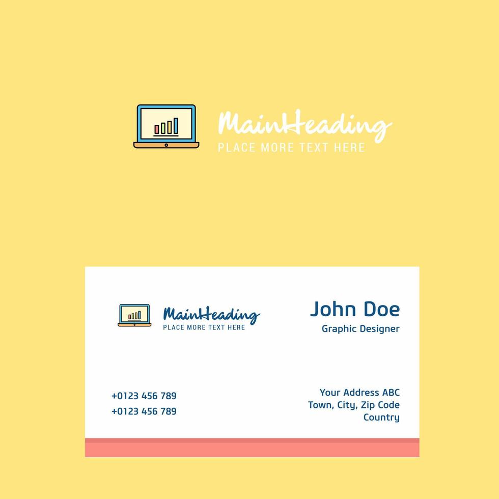 Laptop logo Design with business card template Elegant corporate identity Vector
