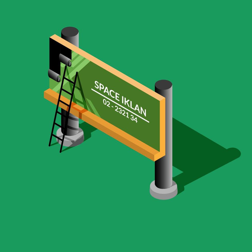 Vector isometric - billboard reklame advertising cover outdoor , template business branding identity