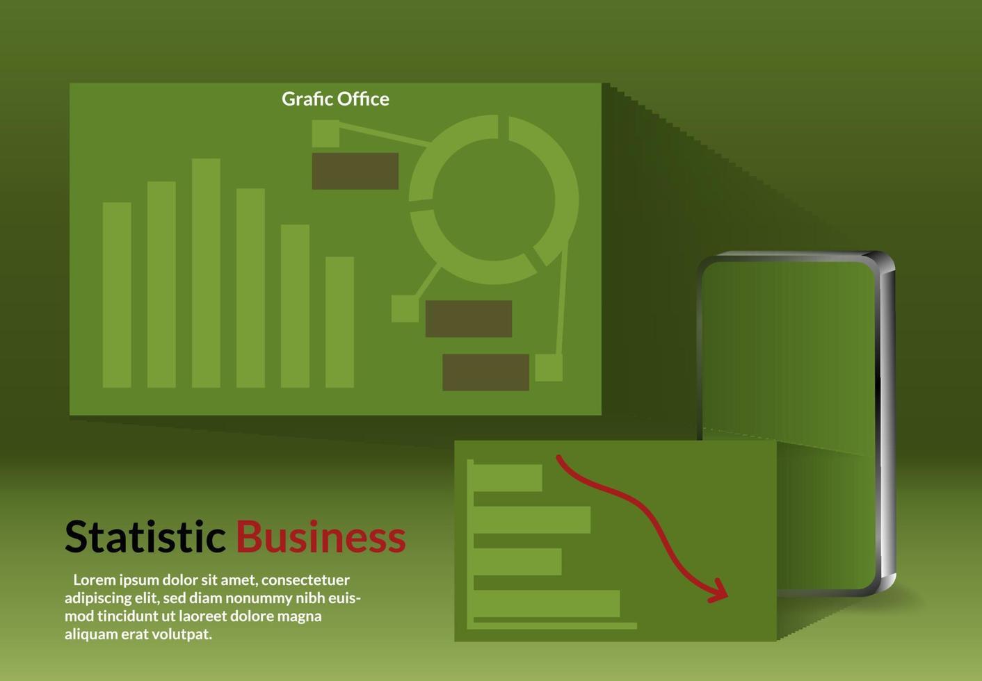 vector 3d realista: diagrama de análisis, presentación de negocios, trabajo en equipo en el móvil, plantilla de fondo de la página de inicio, signo de finanzas aislado