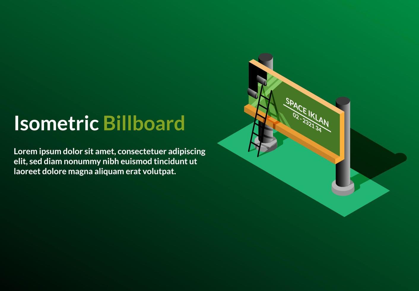 Vector isometric - billboard reklame advertising cover outdoor , template business branding identity