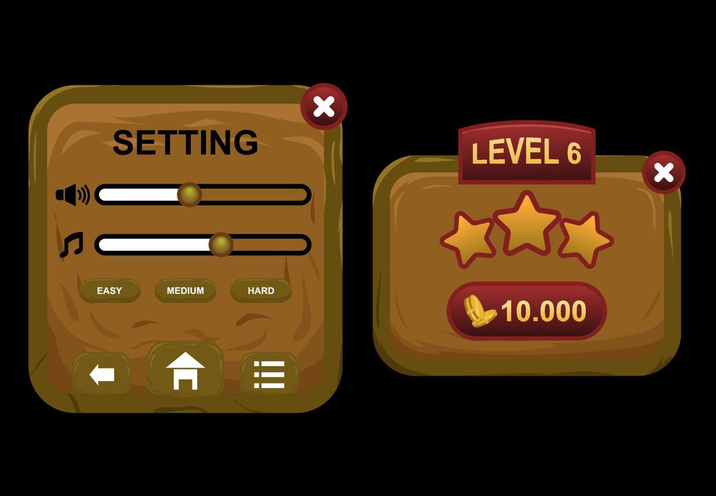 vector illustration, level game ui board sign isolated