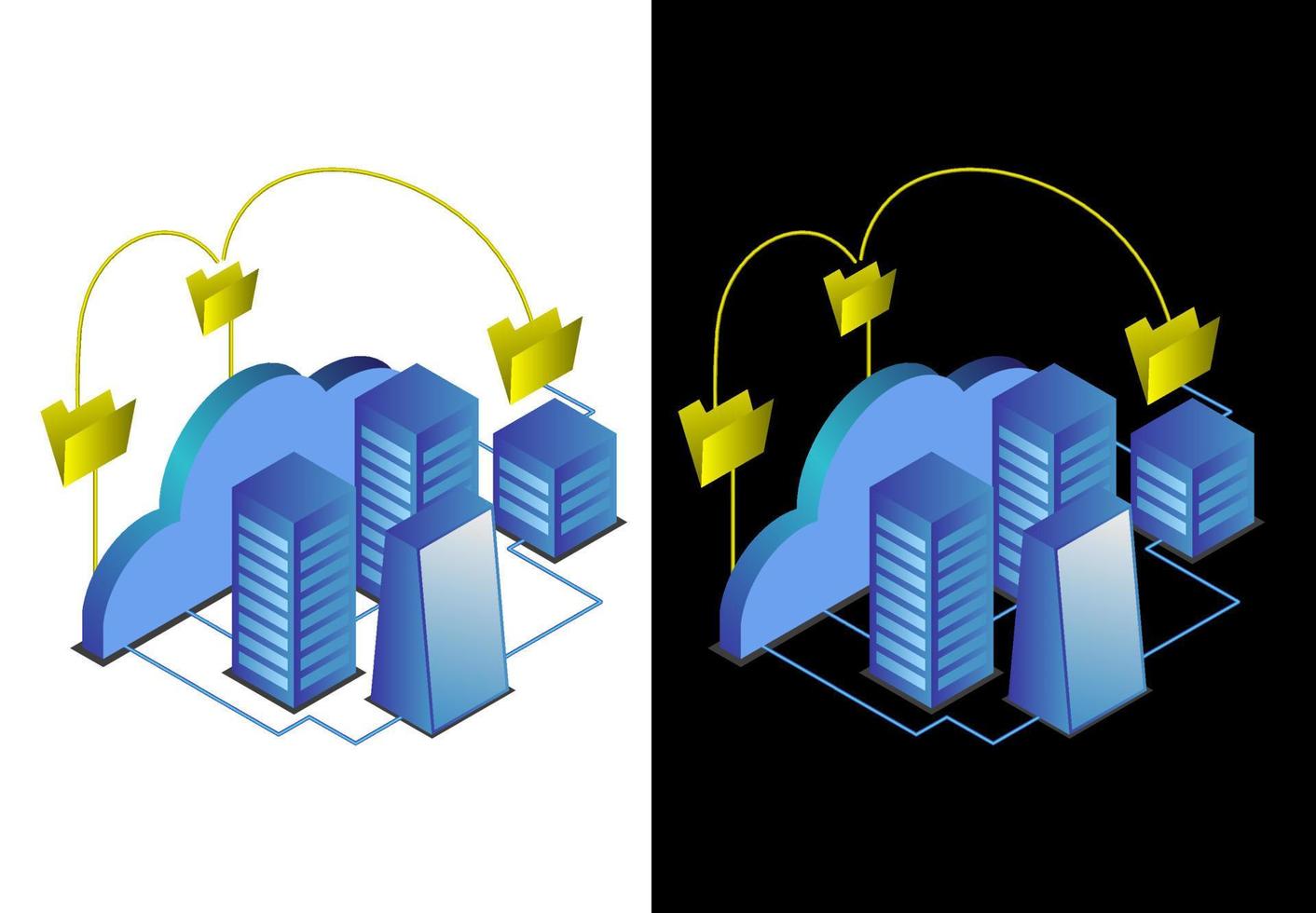 concepto isométrico de diseño de propiedad de nube de datos, plantilla de sitio web de conexión de negocio electrónico de base de datos web vectorial, protección privada de acceso de fondo vector