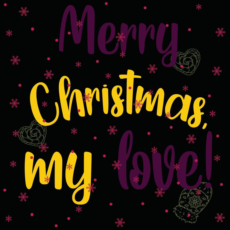Merry Christmas My Love 05 Merry Christmas and Happy Holidays Typography set Vector logo, text design