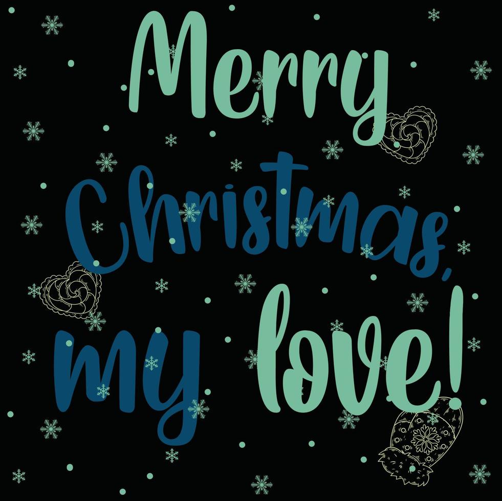 Merry Christmas My Love 04 Merry Christmas and Happy Holidays Typography set Vector logo, text design