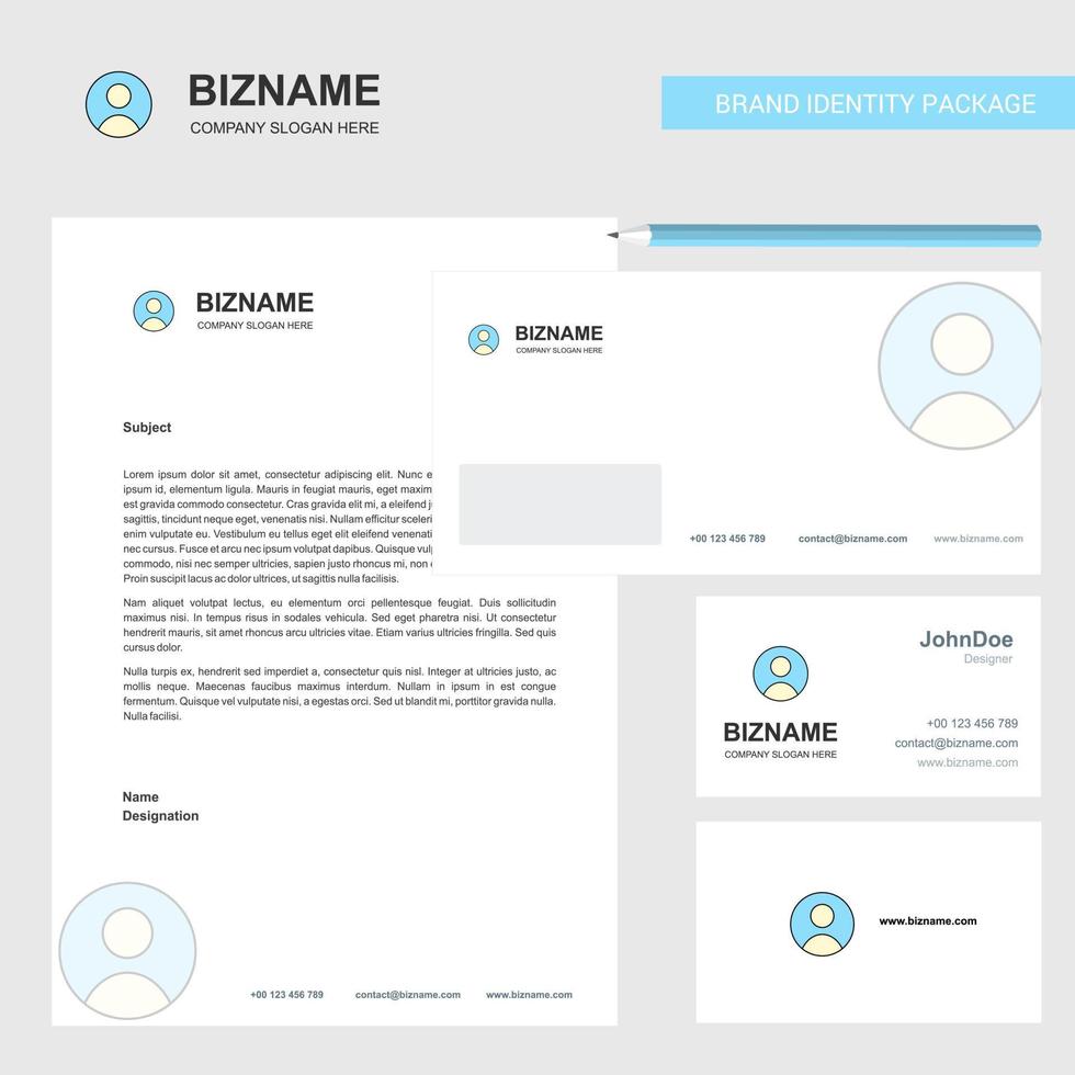 Profile Business Letterhead Envelope and visiting Card Design vector template