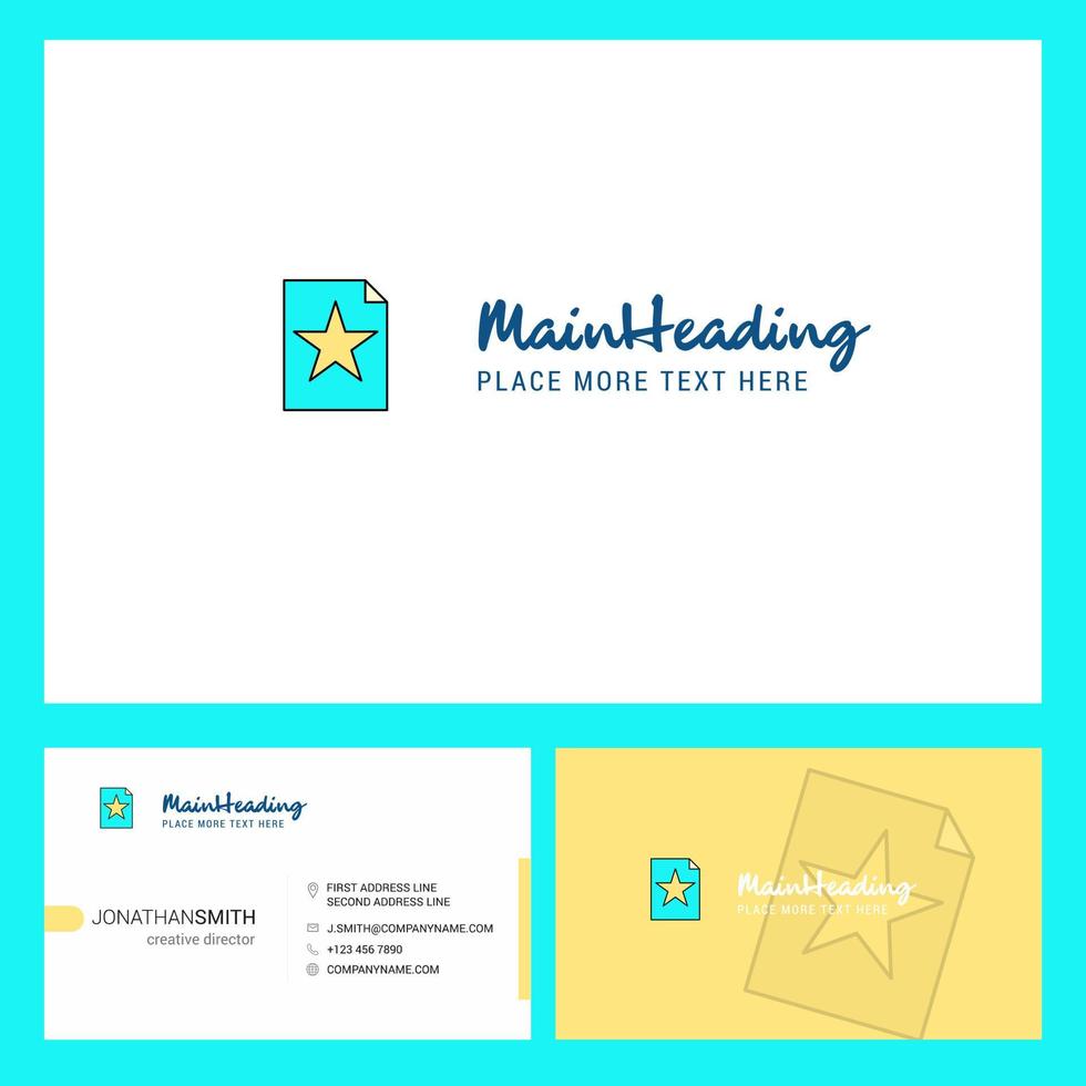 Text file Logo design with Tagline Front and Back Busienss Card Template Vector Creative Design