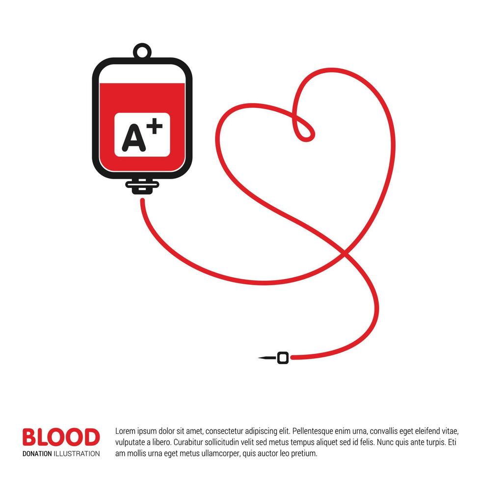 diseño tipográfico de donación de sangre con vector de estilo creativo