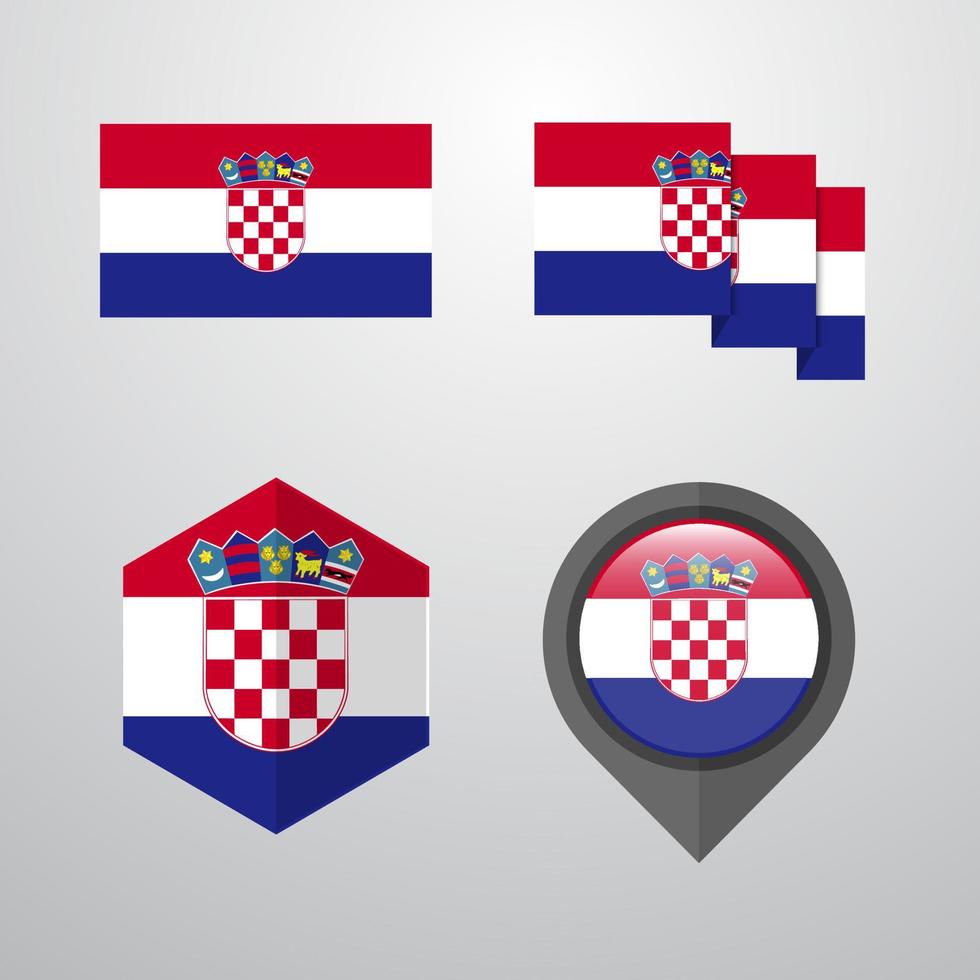 vector de conjunto de diseño de bandera de croacia