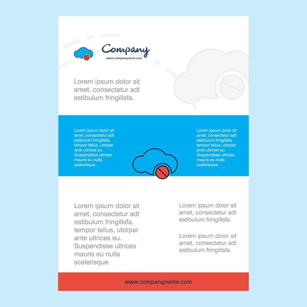 Template layout for Cloud not working comany profile annual report presentations leaflet Brochure Vector Background