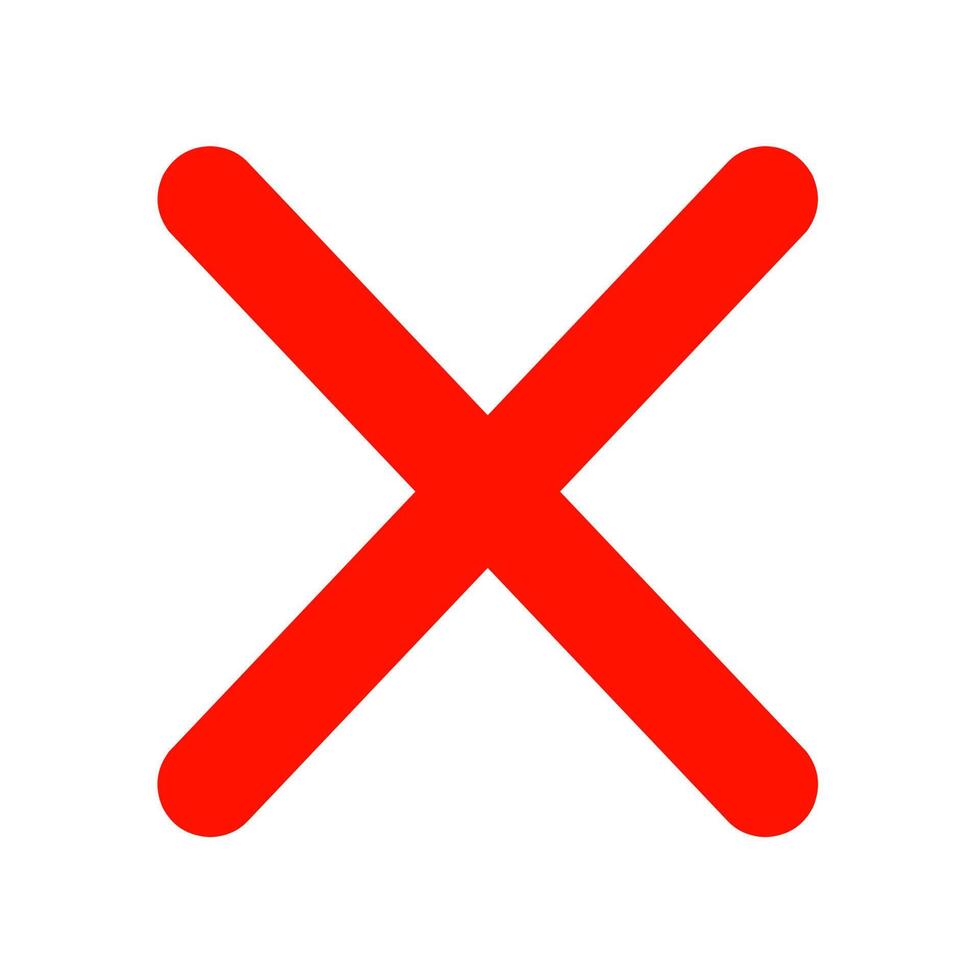 Vector flat cross icon on white background. Great for web and mobile. Red