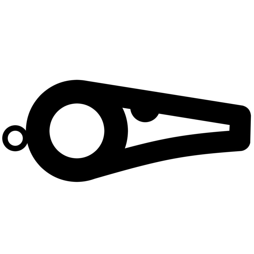 Whistling black line icon on white background. Loud whistle for sports. vector