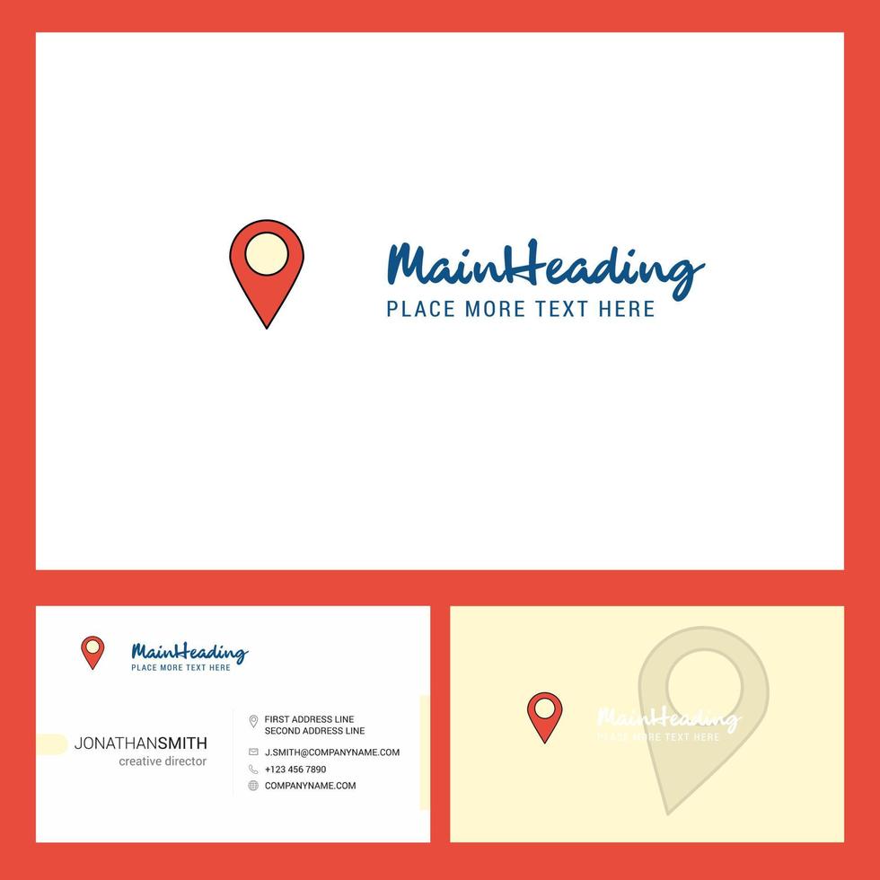 Location Logo design with Tagline Front and Back Busienss Card Template Vector Creative Design