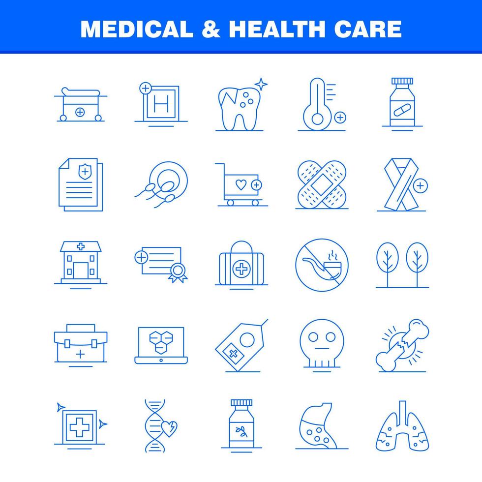 icono de línea de atención médica y de salud para impresión web y kit de uxui móvil, como cama de hospital, cama de paciente de atención médica, tablero de hospital, paquete de pictogramas médicos, vector