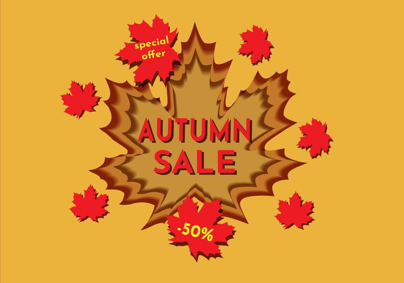 Autumn sale. Banners with autumn leaves. Backgrounds with autumn foliage. An advertising poster, a social media post, a discount card or a flyer design template. Vector illustration.