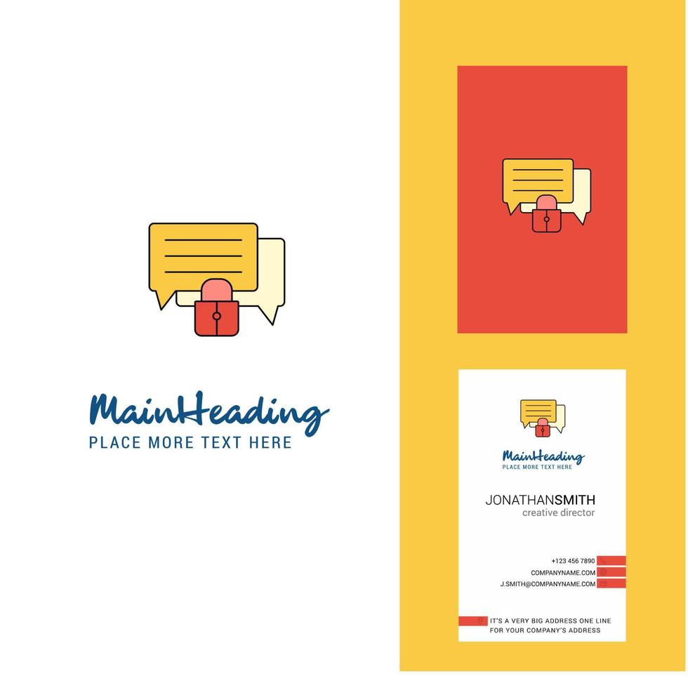 Secure chat Creative Logo and business card vertical Design Vector