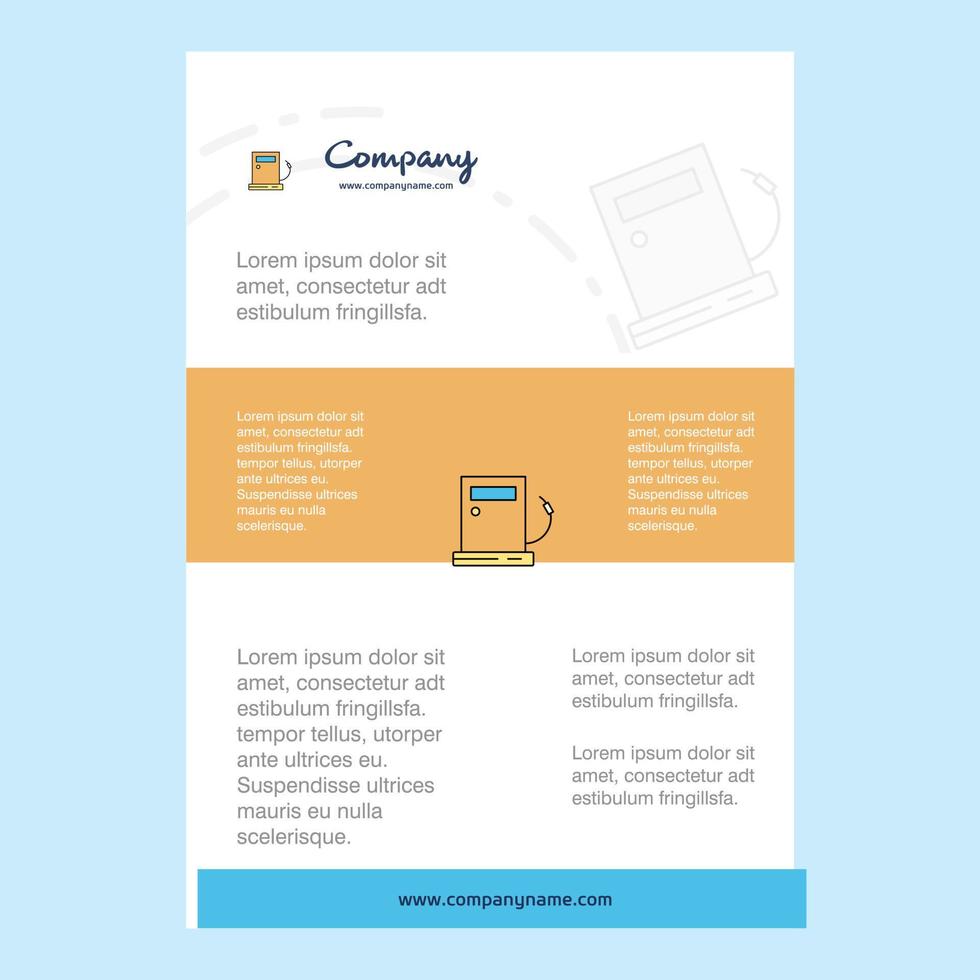 Template layout for Fuel station comany profile annual report presentations leaflet Brochure Vector Background