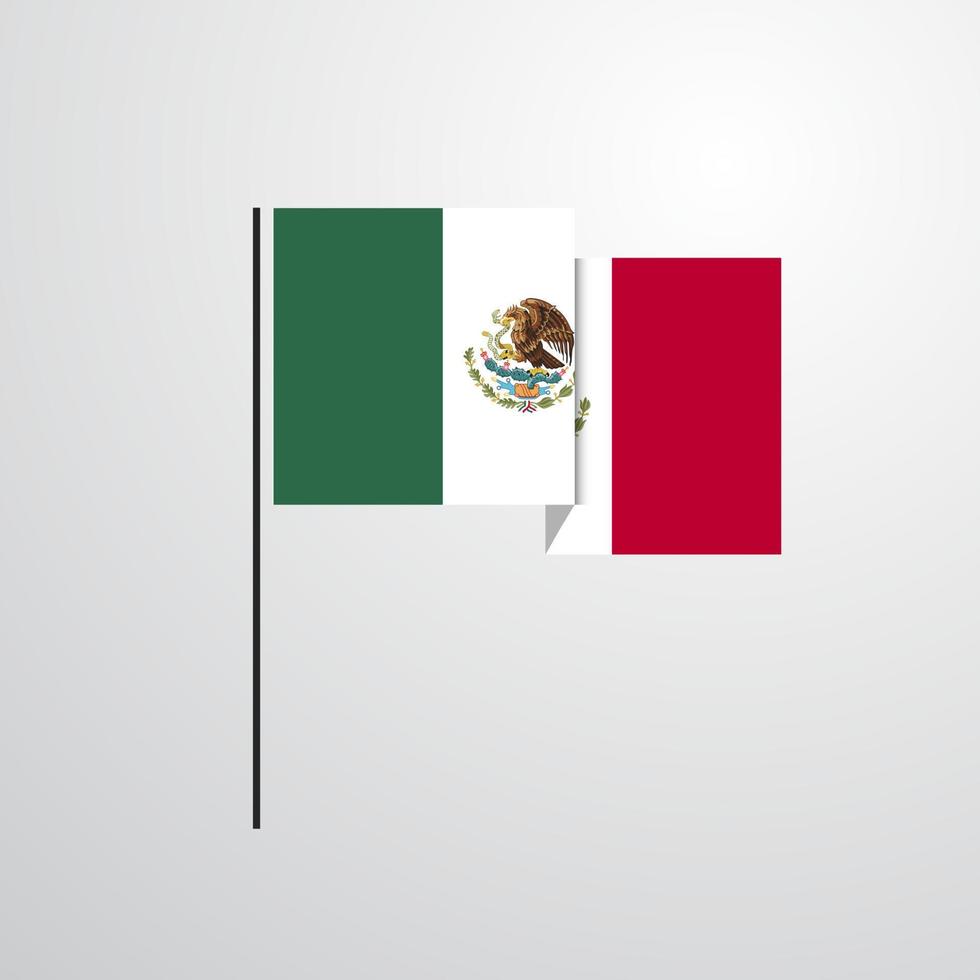 Mexico waving Flag design vector