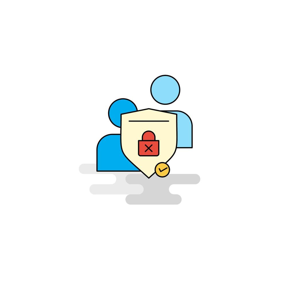 Flat Protected chat Icon Vector