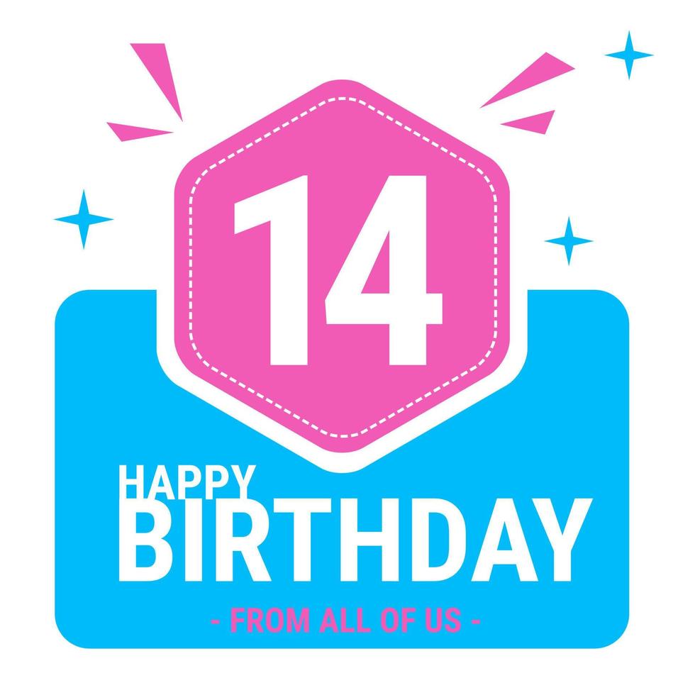 Happy Birthday vector design for greeting card, birthday card, invitation card. Composition of letters and numbers. Eps10 Vector illustration